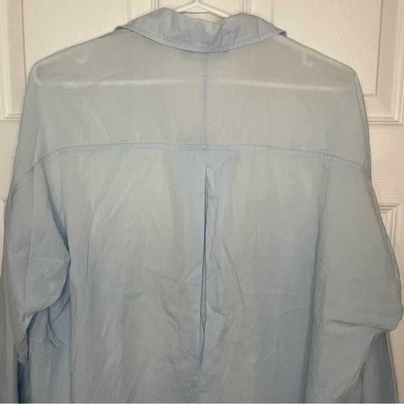 VINCE Light Blue Cotton Button Down Top Small - Picture 5 of 7